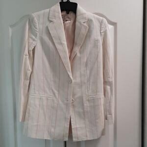 Rebecca Taylor Cream and Pink Striped Blazer